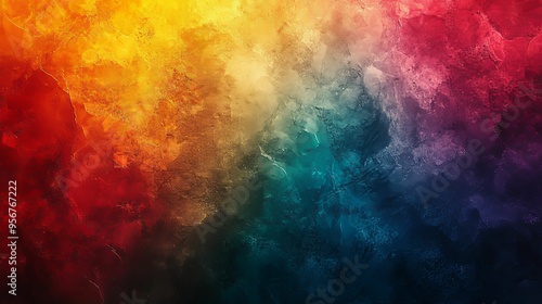 Abstract Textured Background with Swirling Colors of Red, Yellow, and Blue