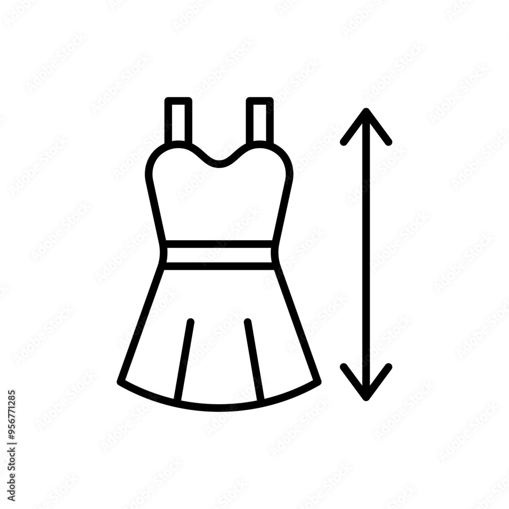 Obraz premium Dress size outline icons, minimalist vector illustration ,simple transparent graphic element .Isolated on white background