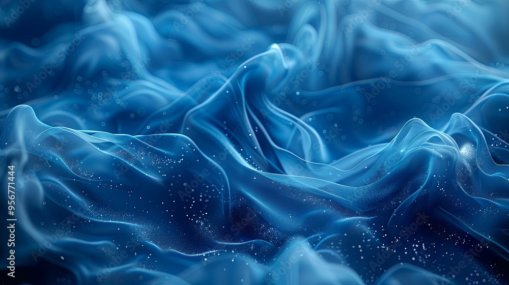 Abstract Blue Wavy Pattern with White Specks Abstract Blue Wavy Pattern with White Specks