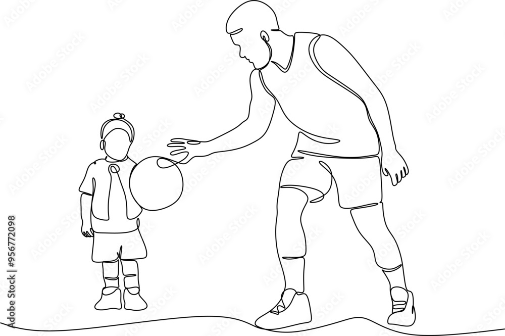 Vector drawing of father with childю. Father's Day Vector drawing of father with childю. Father's Day