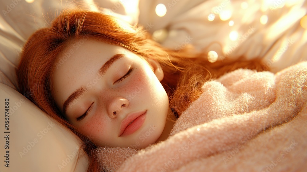 Young Woman Sleeping in Cozy Blanket on Bed, Serenity, Peace, Relaxation, Rest, Comfort, Warmth, Home, Bedroom, Sleep, Slumber, Snuggle, Blanket, Bed, Pillow, Dreams, Night, Morning, Quiet, Peaceful Young Woman Sleeping in Cozy Blanket on Bed, Serenity, Peace, Relaxation, Rest, Comfort, Warmth, Home, Bedroom, Sleep, Slumber, Snuggle, Blanket, Bed, Pillow, Dreams, Night, Morning, Quiet, Peaceful