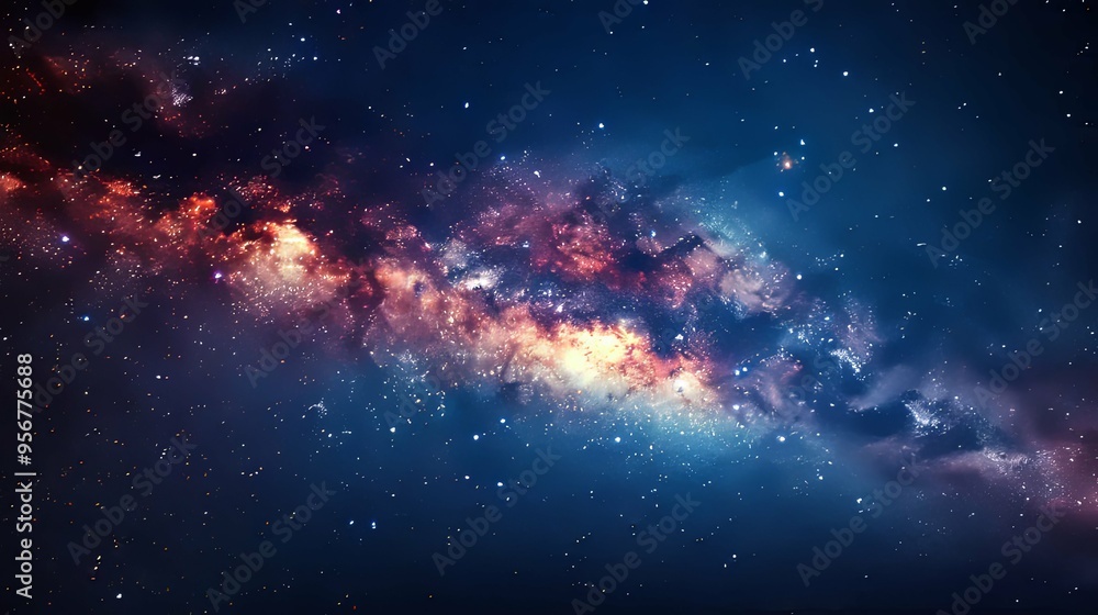 A Cosmic Nebula with Stars and Dust in Space A Cosmic Nebula with Stars and Dust in Space