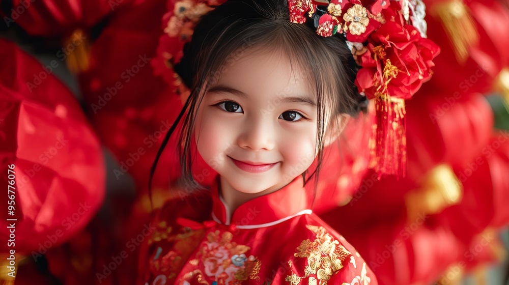 Asian, Chinese, and Thai girls celebrate Chinese New Year. Asian, Chinese, and Thai girls celebrate Chinese New Year.