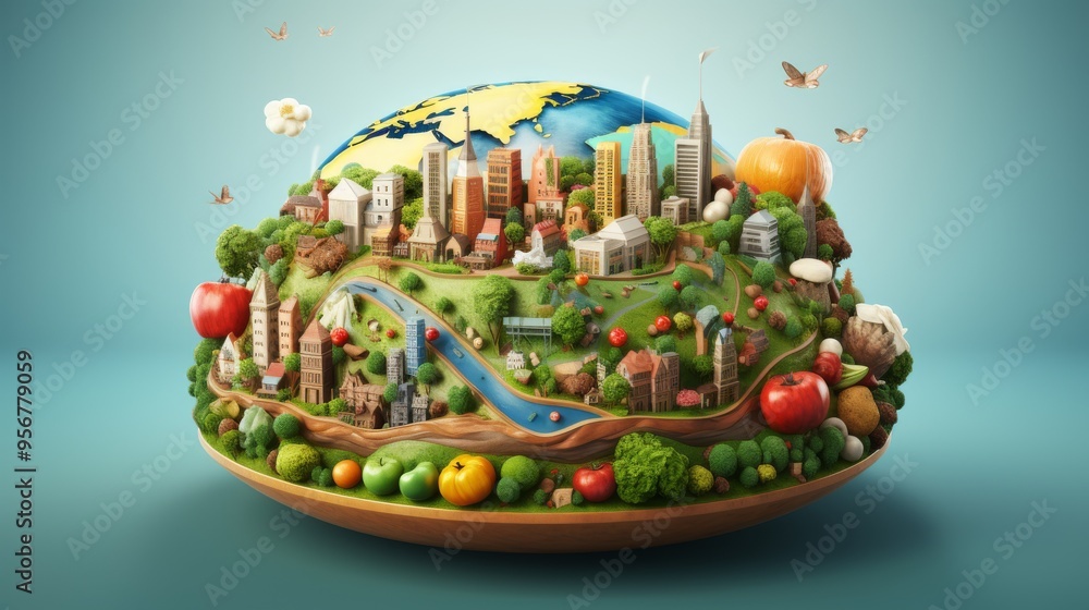 Obraz premium World Food Day 16 October Generative AI