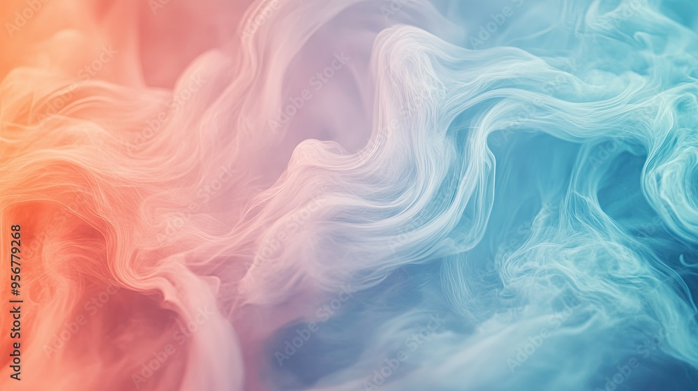 Gentle gradient from light coral to soft blue, forming a delicate and serene abstract background. Gentle gradient from light coral to soft blue, forming a delicate and serene abstract background.