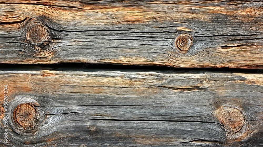 Two Weathered Wooden Planks with Knots Two Weathered Wooden Planks with Knots