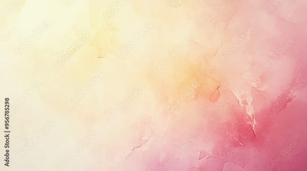 Obraz premium Soft gradient from pale pink to light yellow, creating a warm and inviting abstract background.