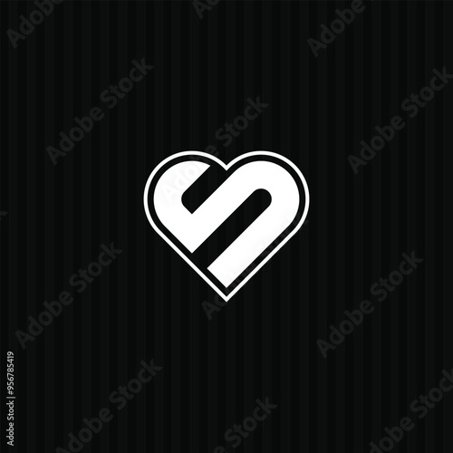 Heart Shape Vector Logo Design for Initial Letter S