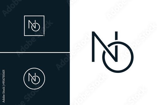 Vector Template for Initial Letter NO Logo - Elegant Monogram Logo for Alphabet N and O