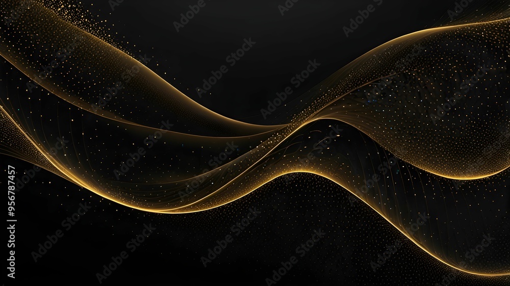 Obraz premium Golden Spiral: A Dance of Particles and Light