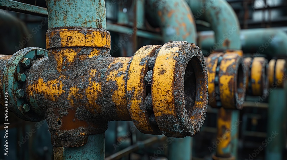 Close-up of Rusted and Weathered Industrial Pipes Close-up of Rusted and Weathered Industrial Pipes