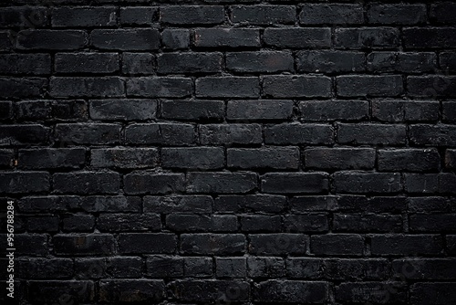 Black brick wall texture