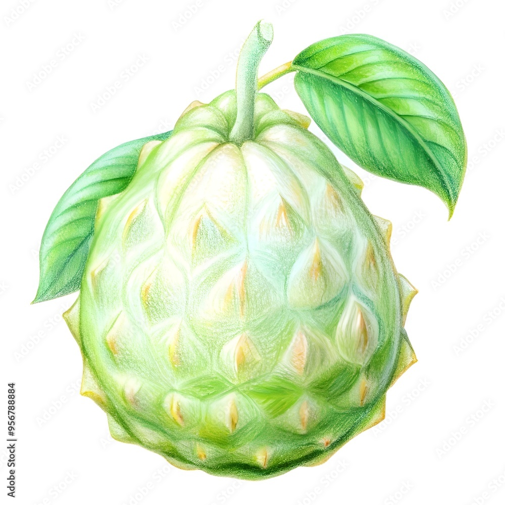 A detailed. hand drawn illustration of a Noni fruit. A detailed. hand drawn illustration of a Noni fruit.