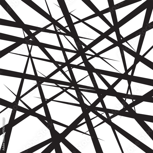 Random chaotic lines abstract geometric pattern