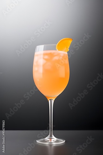 drink with orange slice and black straw.