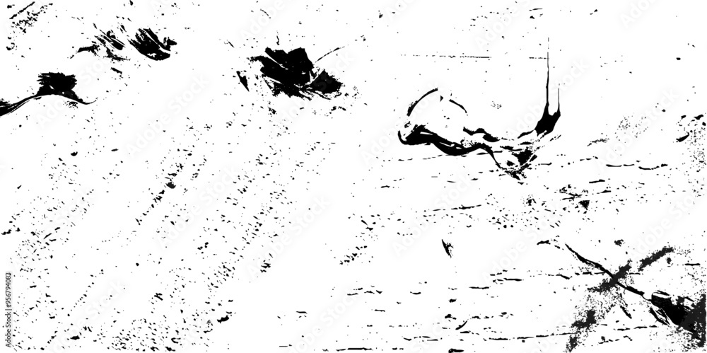 Naklejka premium Black and White Grunge Texture with Dust and Grain Noise Particles. Vector art