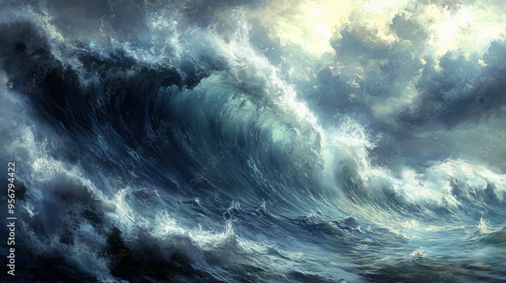 storm over the sea waves storm over the sea waves