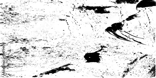 Vector grunge overlay texture. Black and white background. Abstract monochrome image includes a faded effect in dark tones. Vector art