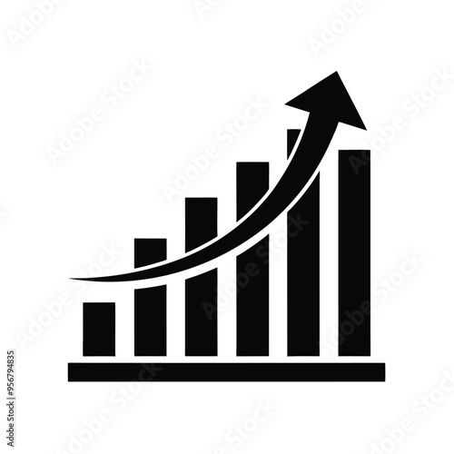 Financial chart graph logo icon vector illustration design isolated arrow up