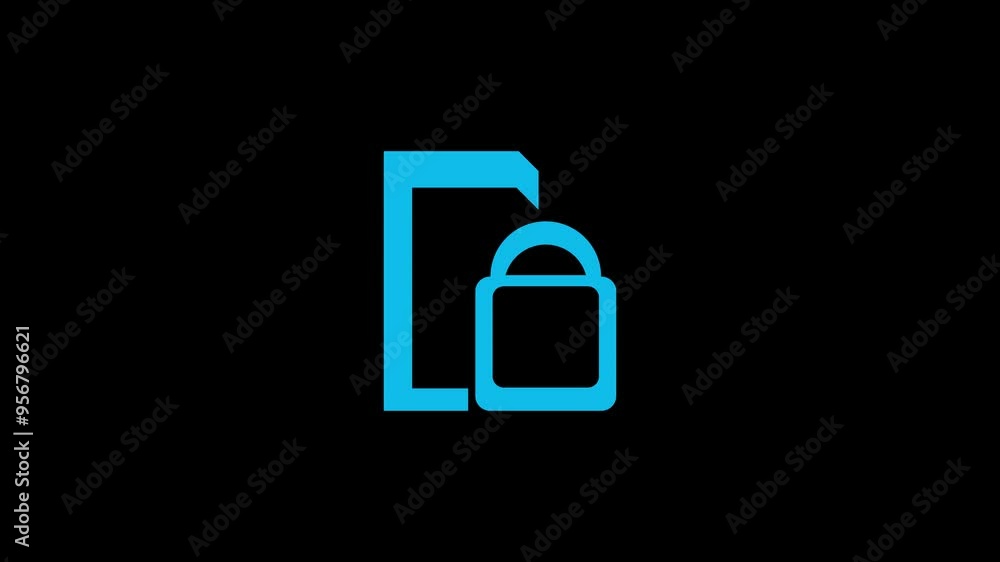 Neon sim lock icon animation. Neon sim lock icon animation.