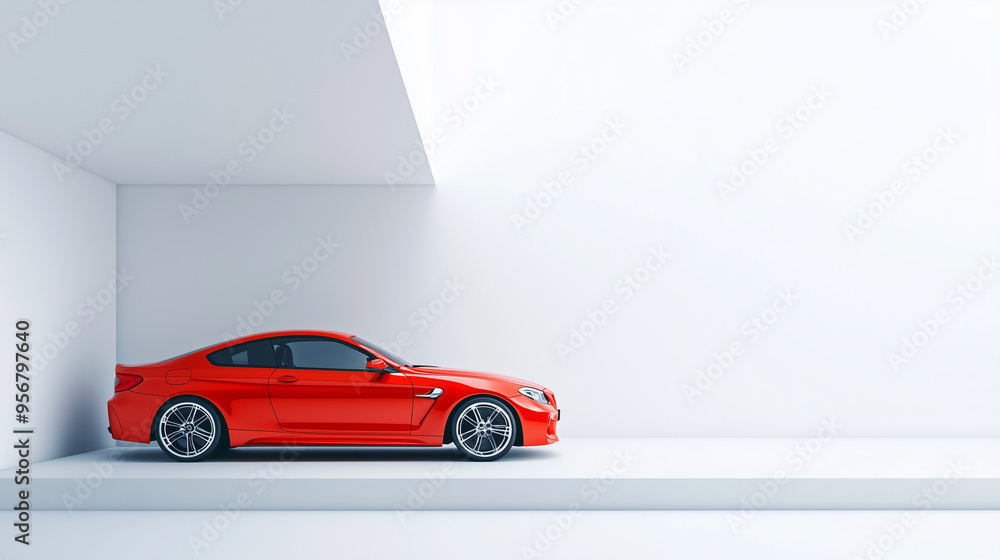 red car on the white background red car on the white background