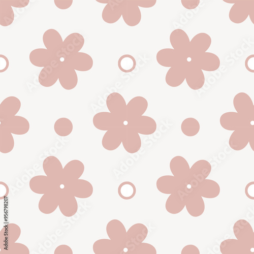 Vector illustration with pink flowers