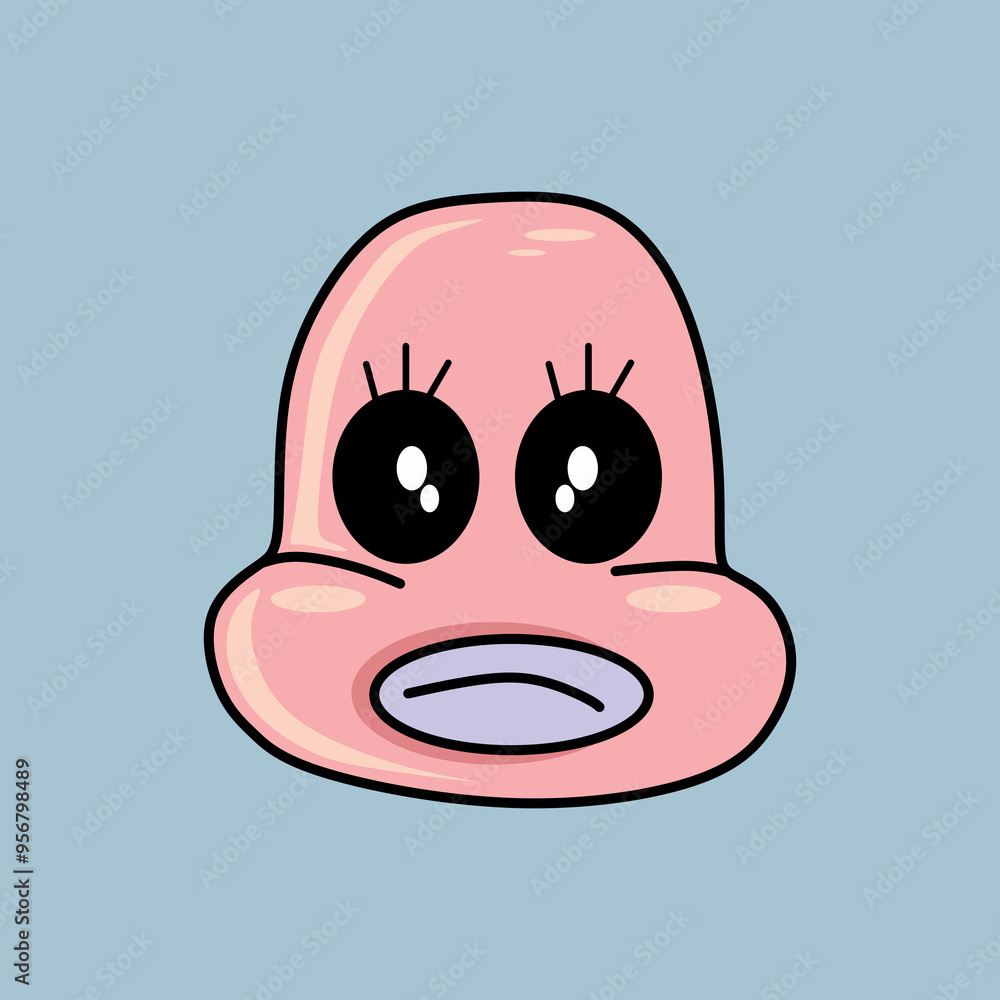 cute face of pink cartoon character cute face of pink cartoon character