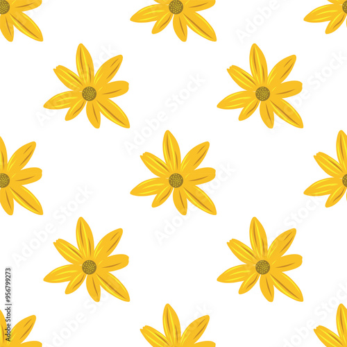 Vector illustration with yellow flowers