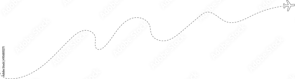 Airplane line path, flight route, trace, travel Airplane line path, flight route, trace, travel