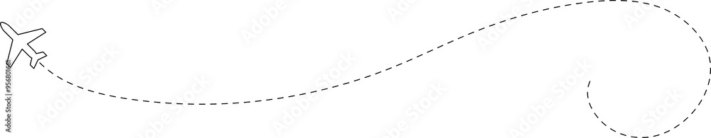 Airplane line path, flight route, trace, travel Airplane line path, flight route, trace, travel