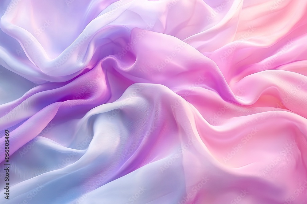 Obraz premium Abstract pastel motion background, creative video with cloth texture movement with delicate colors, dreamy graphic with elegant and luxury style, feminine design for females. Generative Ai