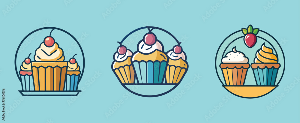 A blue cupcake with a pink nose and blue cupcakes on it
A blue cupcake with a pink nose and blue cupcakes on it