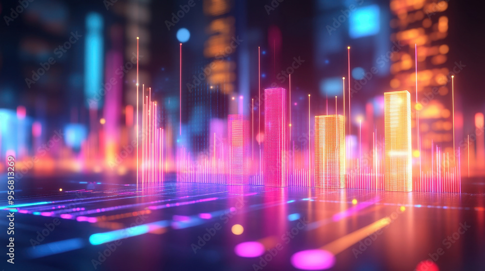Efficiency Graph, A 3D rendering of an operational efficiency graph showing a rising trend, highlighting business improvement and success metrics Efficiency Graph, A 3D rendering of an operational efficiency graph showing a rising trend, highlighting business improvement and success metrics