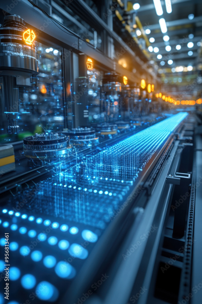 Lean Manufacturing, A 3D visualization of a lean manufacturing process featuring efficiency indicators to enhance productivity and optimize workflows Lean Manufacturing, A 3D visualization of a lean manufacturing process featuring efficiency indicators to enhance productivity and optimize workflows