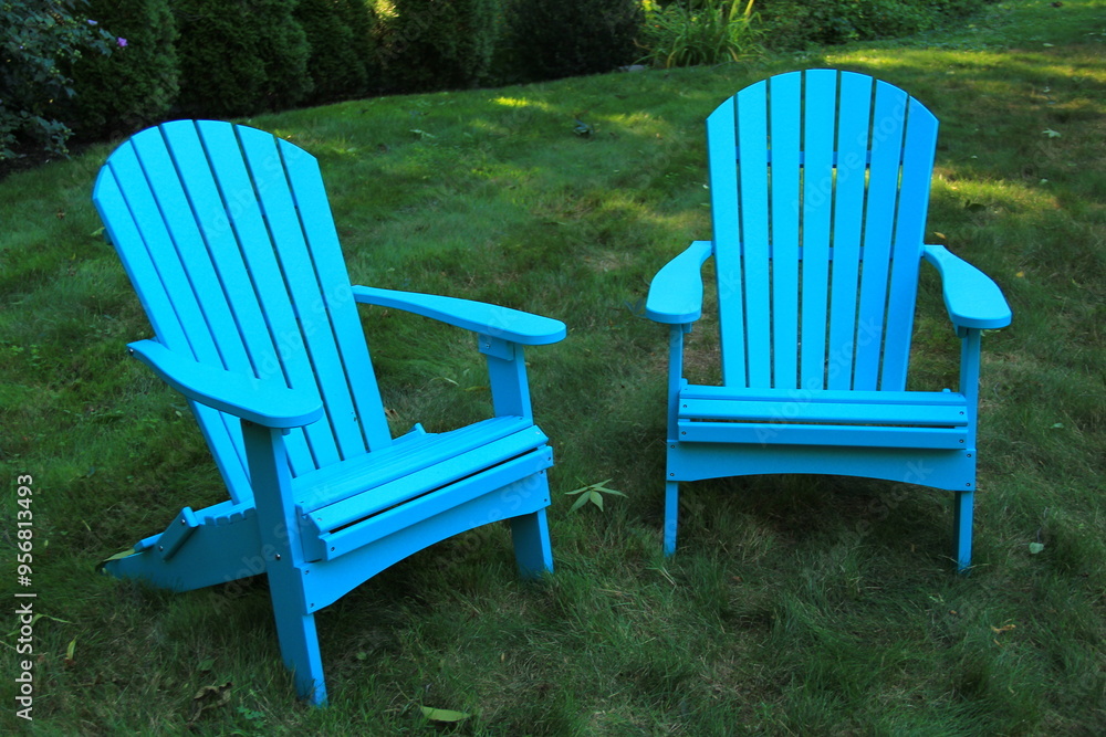 two chairs on the grass