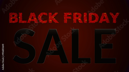 Black Friday Sale Sign Billboard in Red and Black