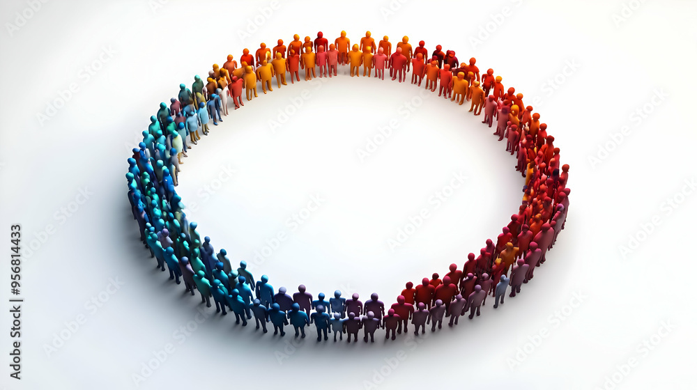 3D Family Diversity Circle Frame with Belonging Text concept as A ...