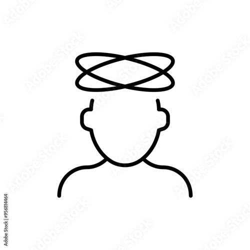 Headache outline icons, minimalist vector illustration ,simple transparent graphic element .Isolated on white background
