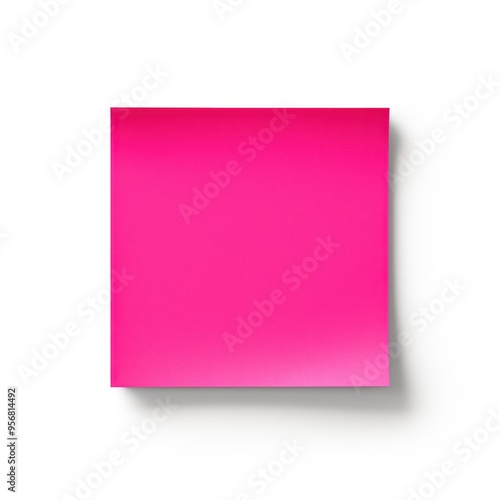 Magenta blank post it sticky note isolated on white background