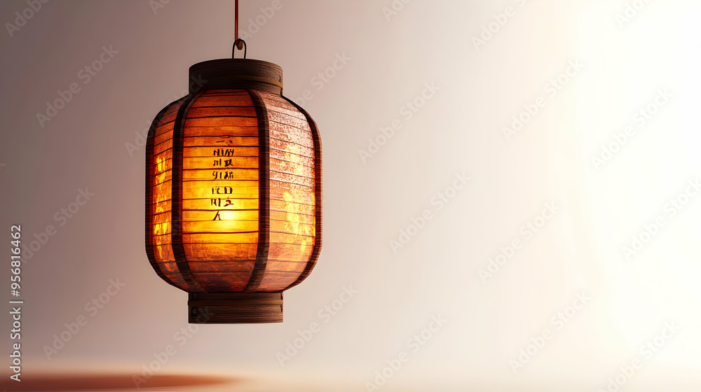 3D Floating Lantern with Mid Autumn Festival Text concept as A single floating lantern with Mid Autumn Festival text beneath isolated on a white background. The lantern appears to be gently drifting u 3D Floating Lantern with Mid Autumn Festival Text concept as A single floating lantern with Mid Autumn Festival text beneath isolated on a white background. The lantern appears to be gently drifting u