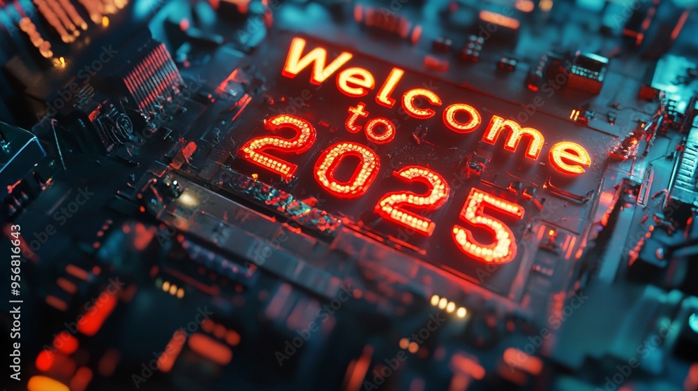 Futuristic circuit board with glowing red Futuristic circuit board with glowing red