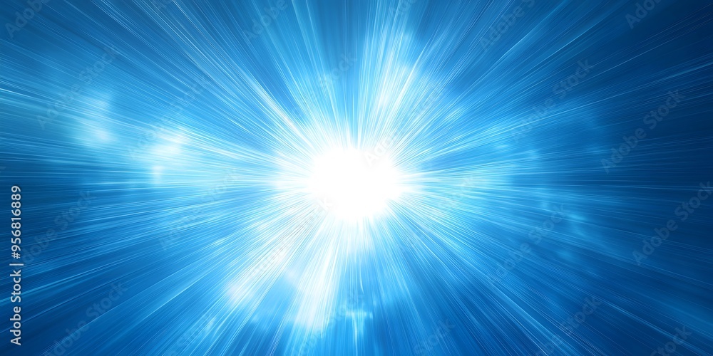Fototapeta premium Abstract Blue Light Burst Background