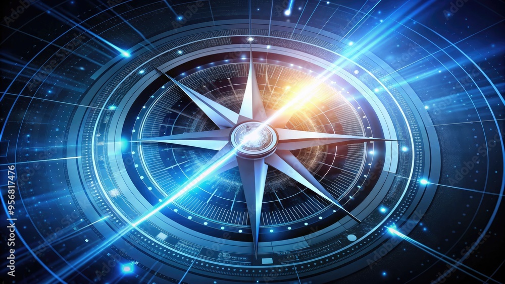 A futuristic illustration of a compass with a glowing light at the center, surrounded by abstract elements, conveying innovation, direction, and forward-thinking strategy. A futuristic illustration of a compass with a glowing light at the center, surrounded by abstract elements, conveying innovation, direction, and forward-thinking strategy.