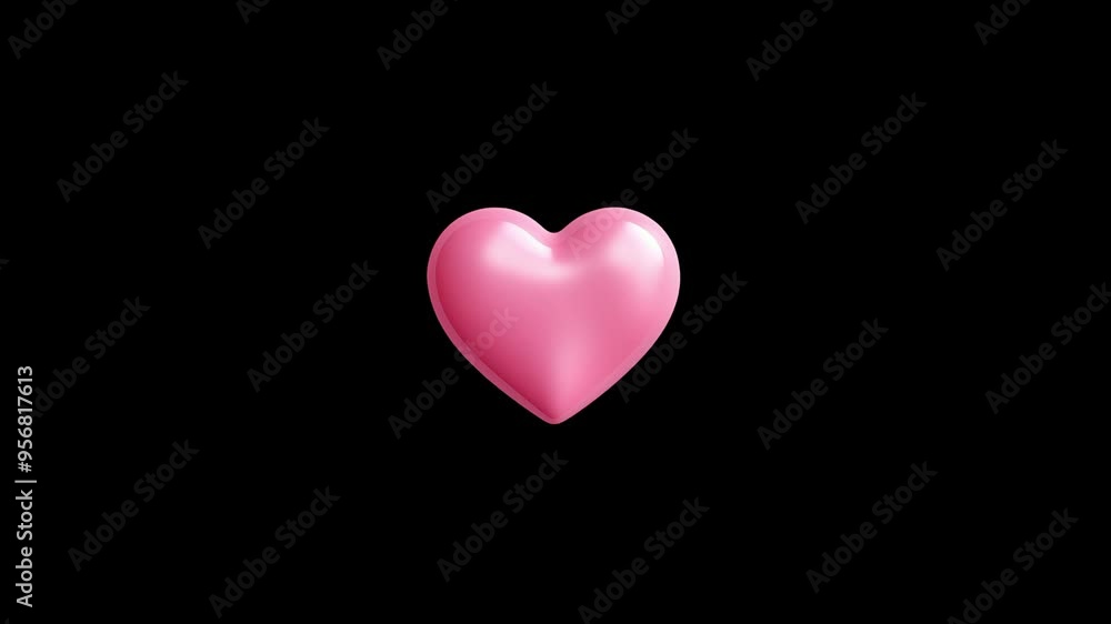 Pink love icon on a black background Pink love icon on a black background