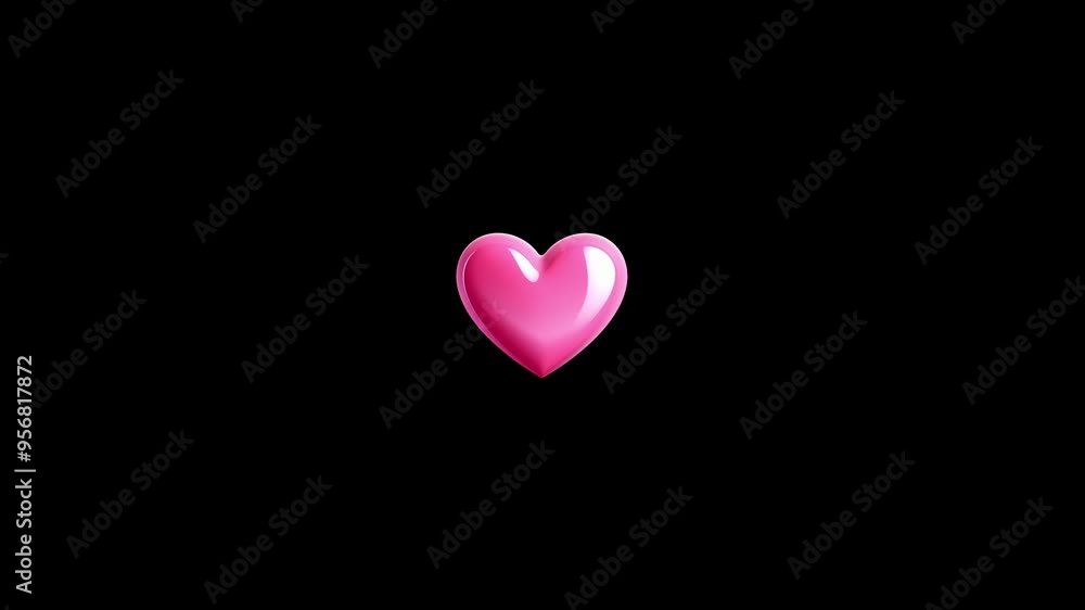 Pink love icon on a black background Pink love icon on a black background