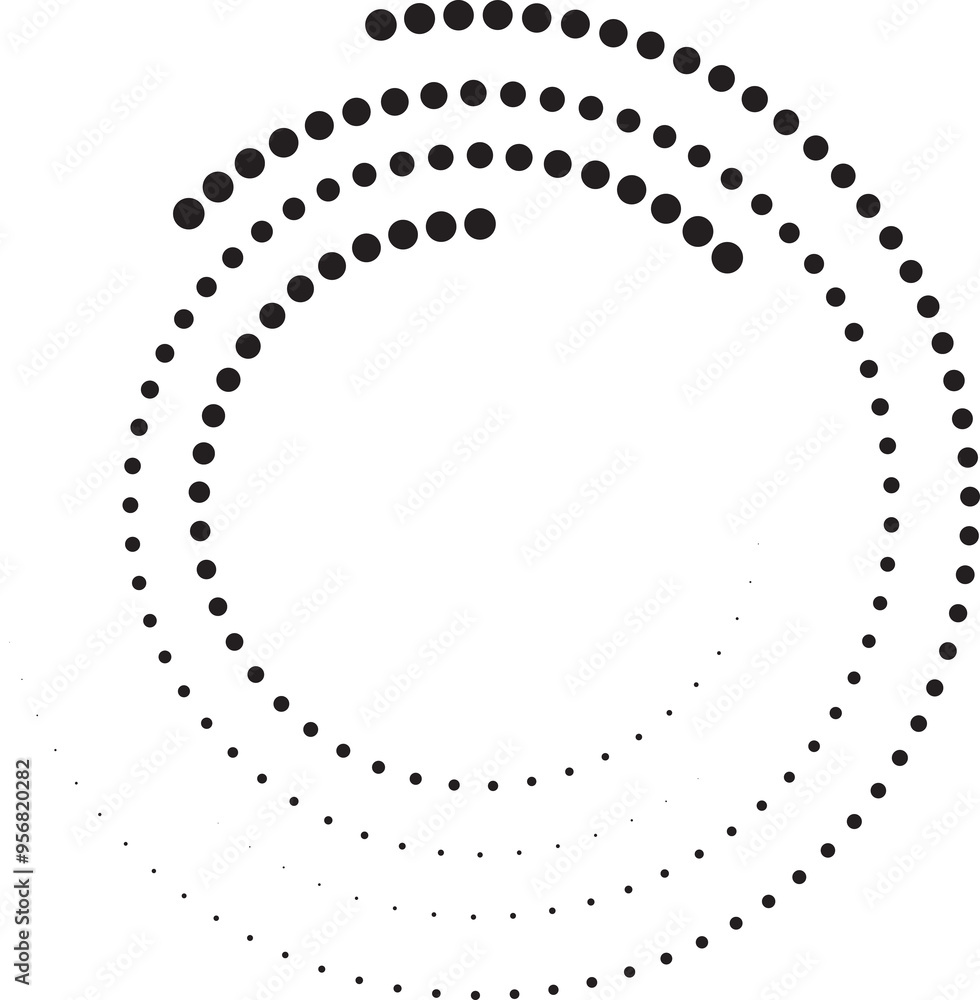 Halftone circular dotted spiral. Design element Halftone circular dotted spiral. Design element