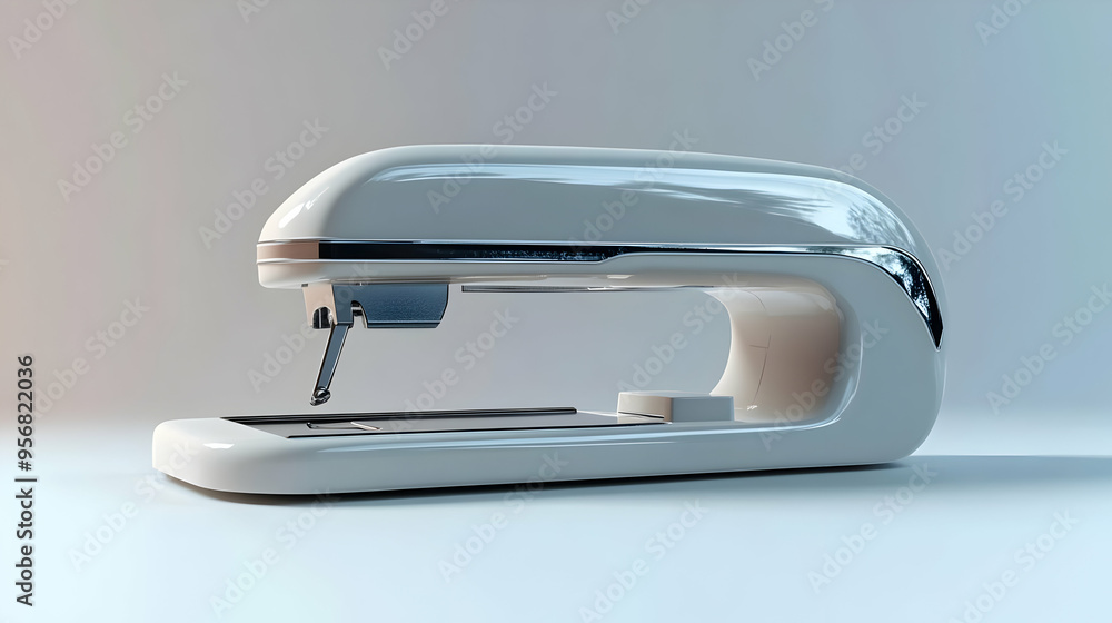 3D Icon Stapler and Staple text isolated on white background concept as Camera movement Zoom into the stapler and text. Scene Isolated white background with sleek and modern design elements. Detail Em 3D Icon Stapler and Staple text isolated on white background concept as Camera movement Zoom into the stapler and text. Scene Isolated white background with sleek and modern design elements. Detail Em