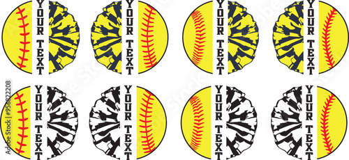 Custom Cheerleader, Cheer Baseball Balls, Baseball Cut Files