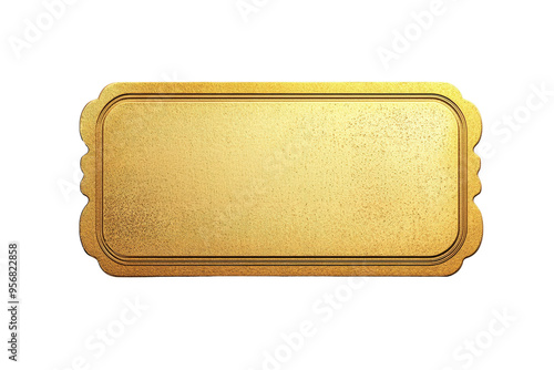 This golden blank ticket design is perfect for creating unique invitations or event passes.