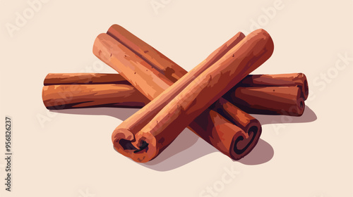 Three Rolled Sticks of Cinnamon Aromatic Spice